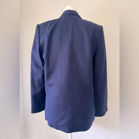 Vintage ‘90s Evan Picone Petites Navy Blue Single Breasted Blazer - Picture 5 of 8
